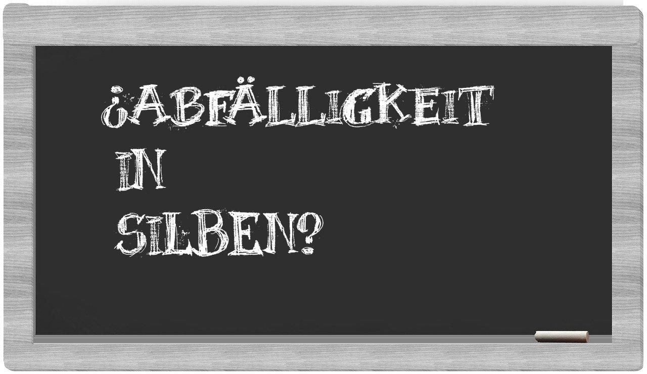 Abfälligkeit in syllables