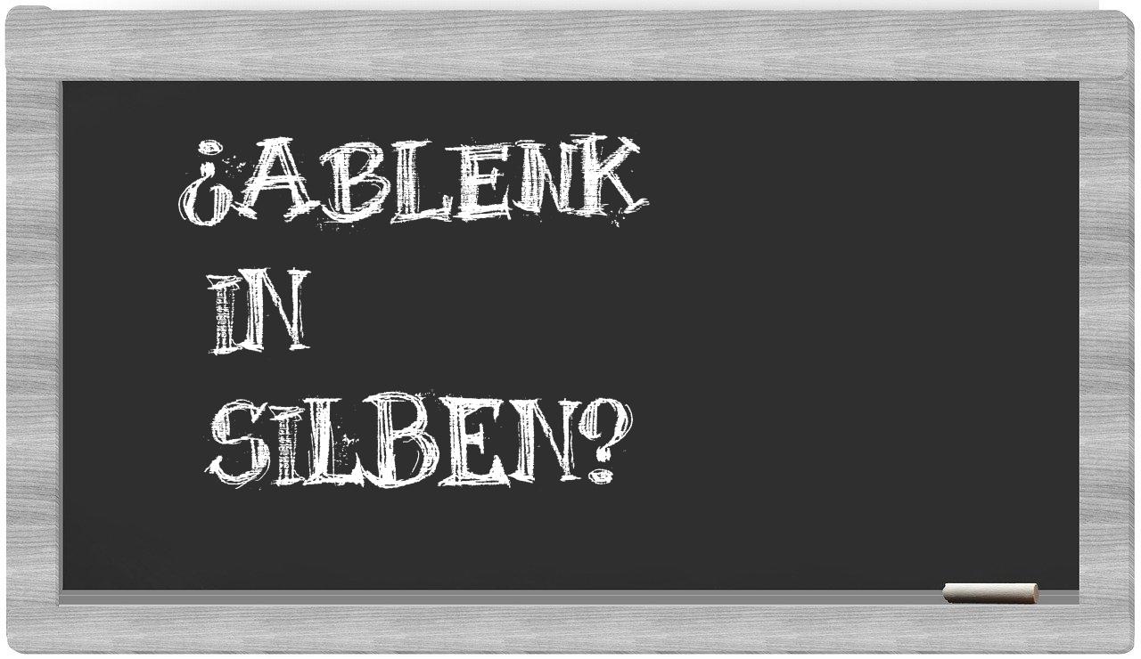 Ablenk in syllables
