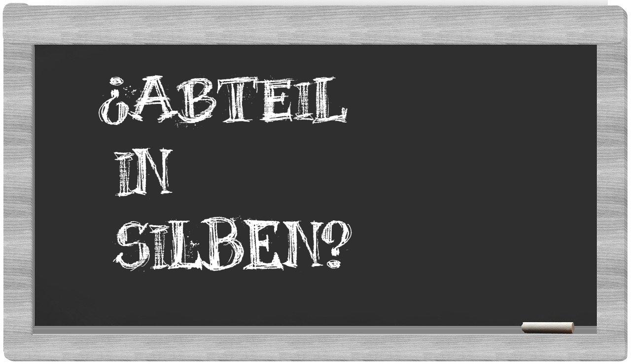 Abteil in syllables