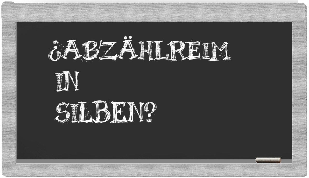 Abzählreim in syllables