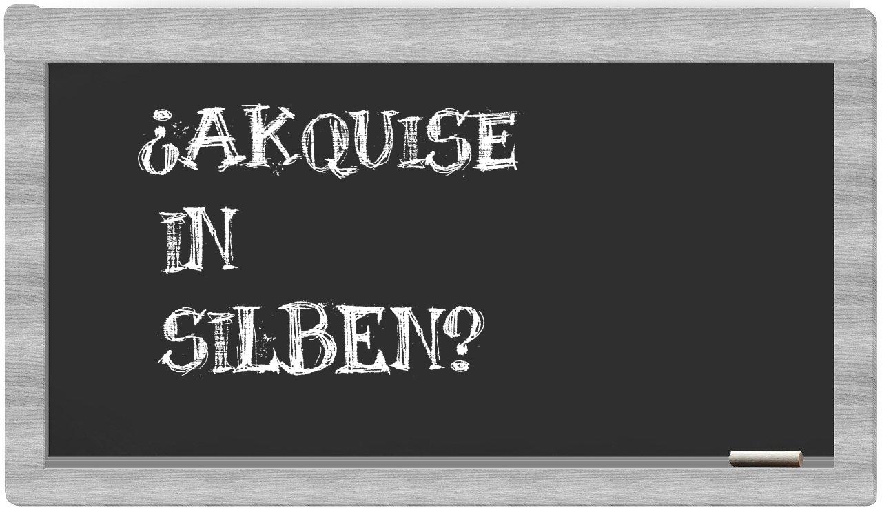 Akquise in syllables