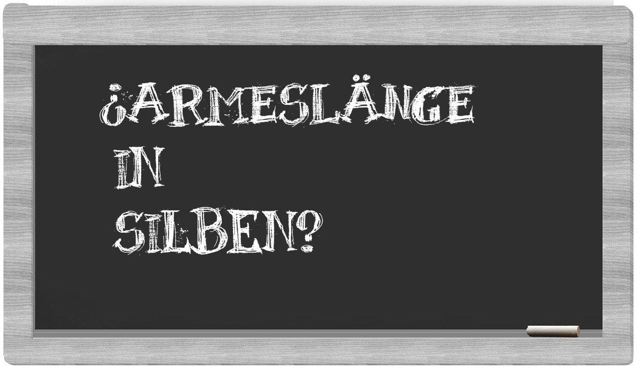Armeslänge in syllables