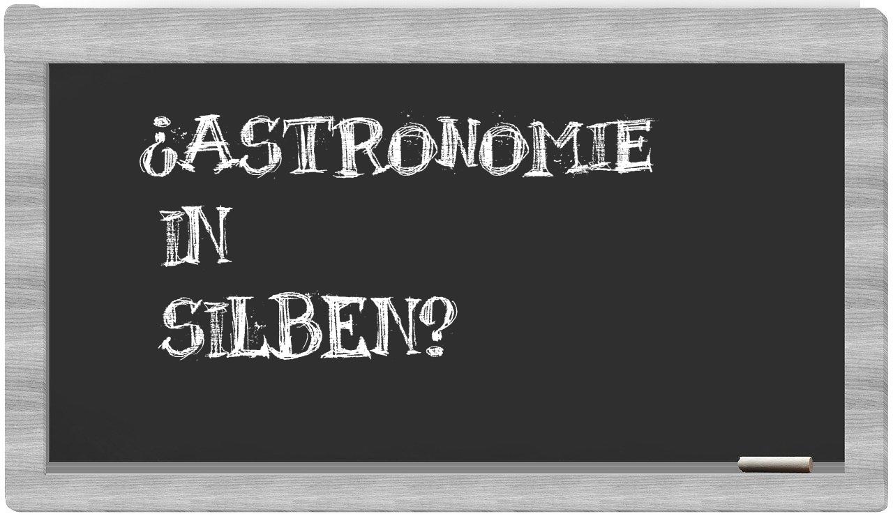 Astronomie in syllables