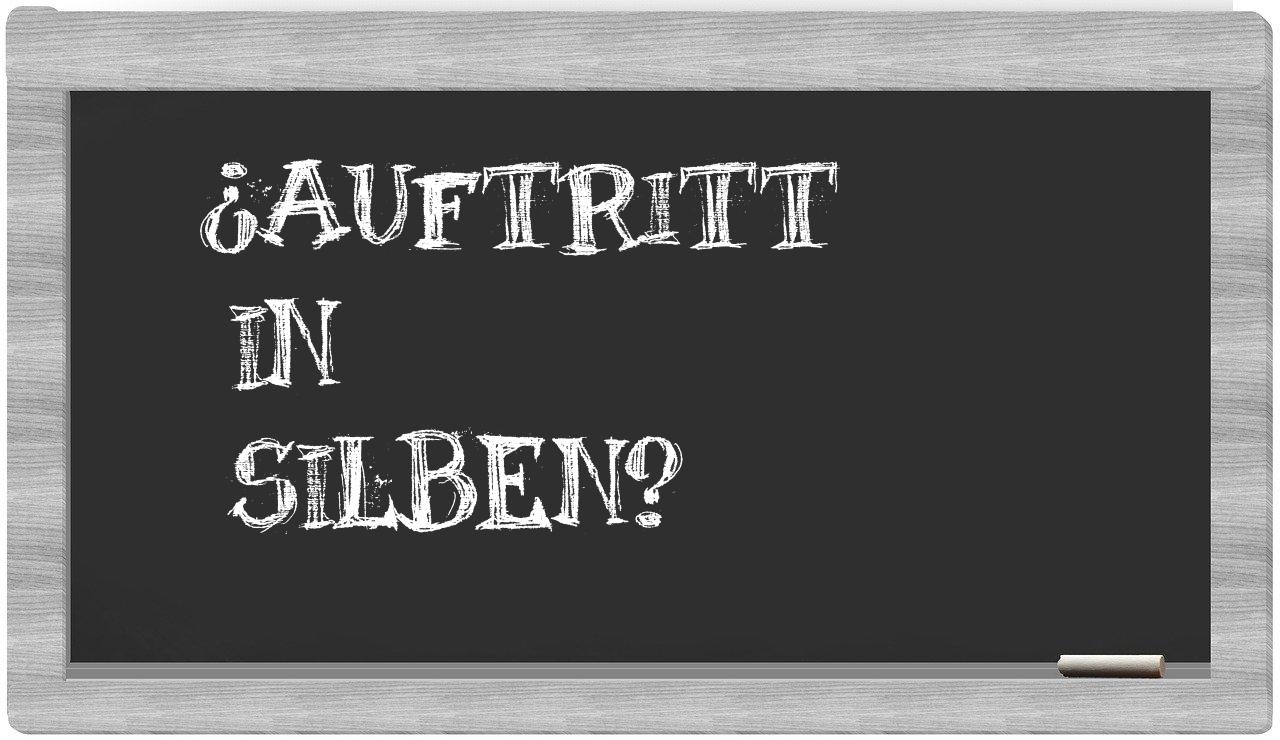 Auftritt in syllables