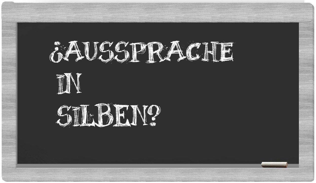 Aussprache in syllables
