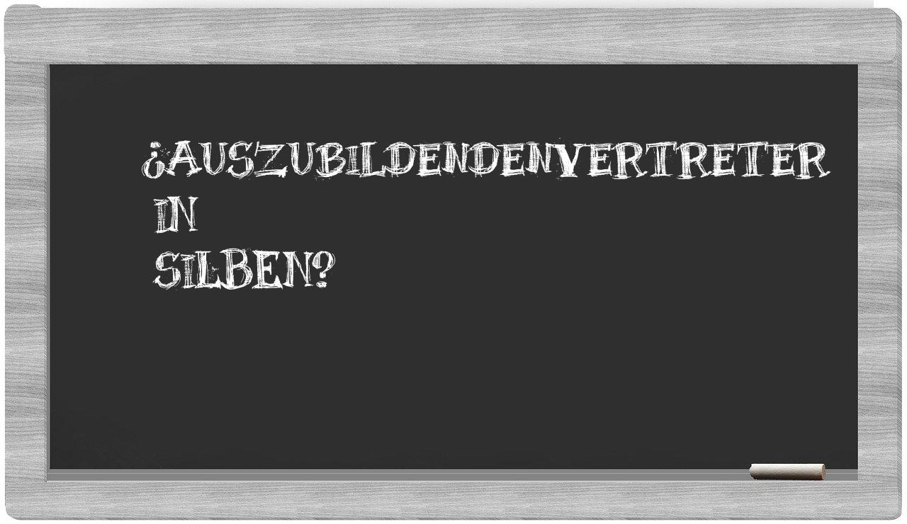 Auszubildendenvertreter in syllables
