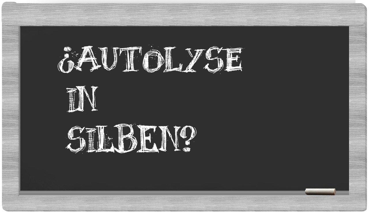 Autolyse in syllables