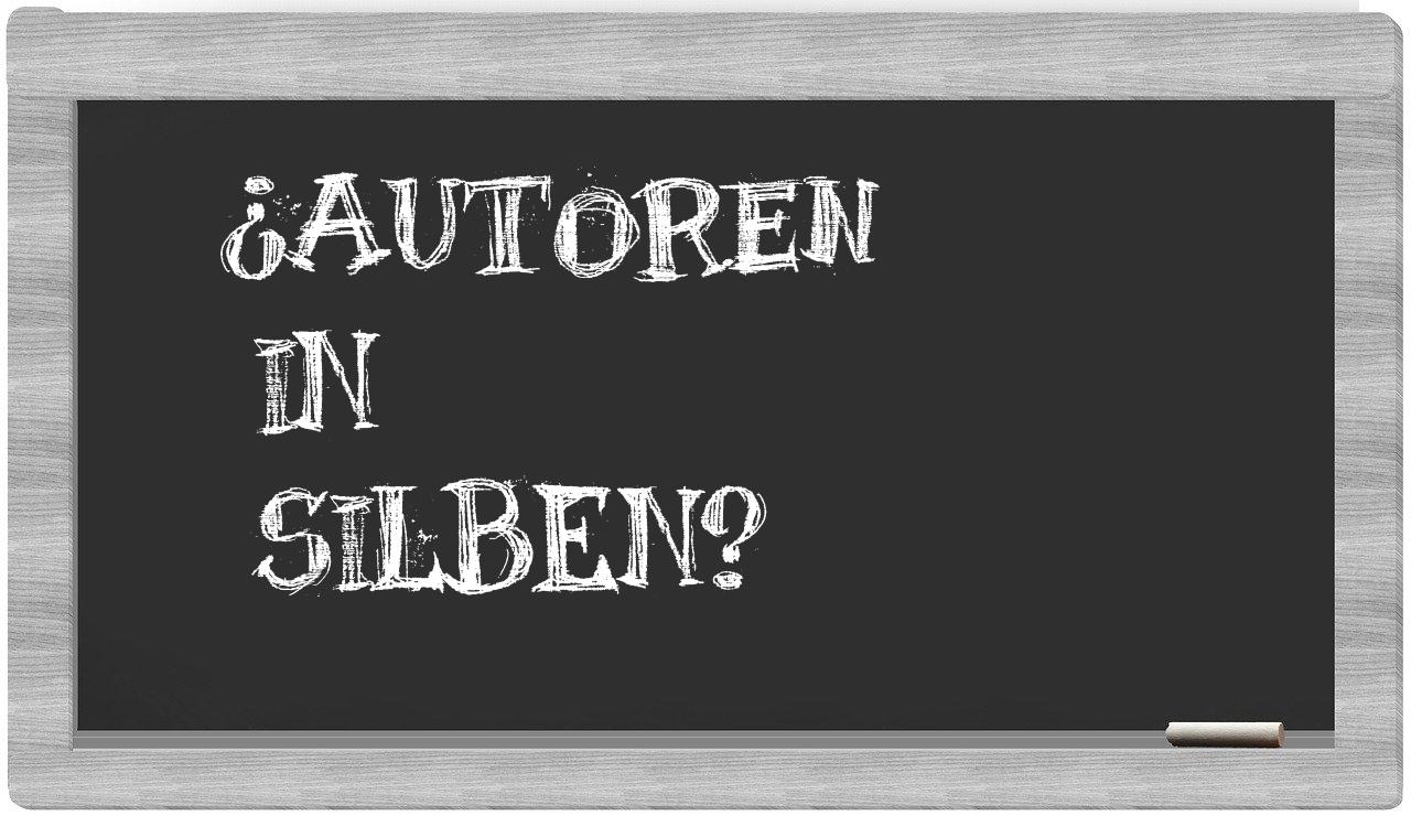 Autoren in syllables