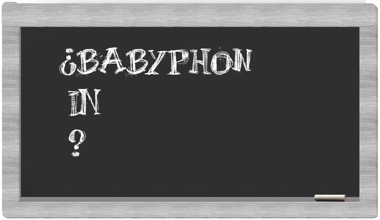 ¿Babyphon en sílabas?