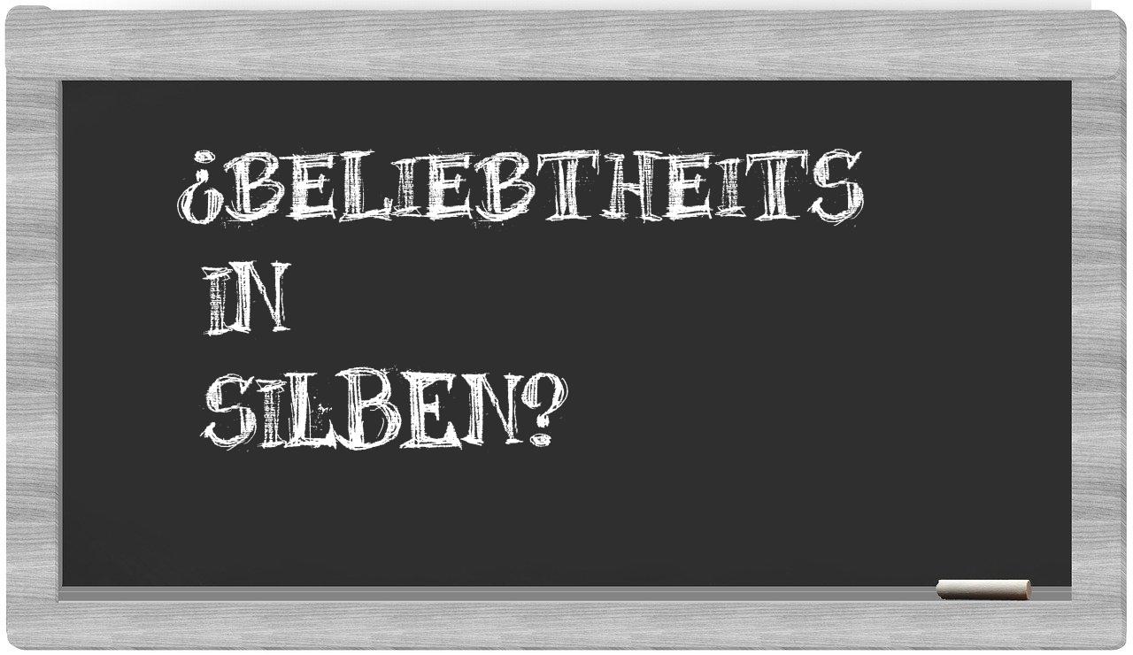 Beliebtheits in syllables