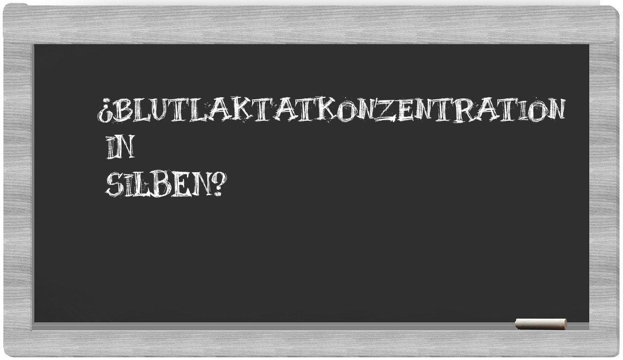 Blutlaktatkonzentration in syllables