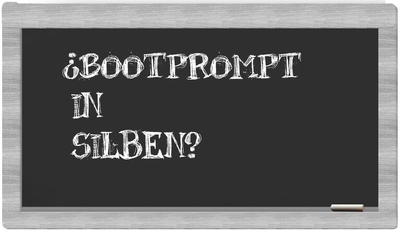 Bootprompt in syllables