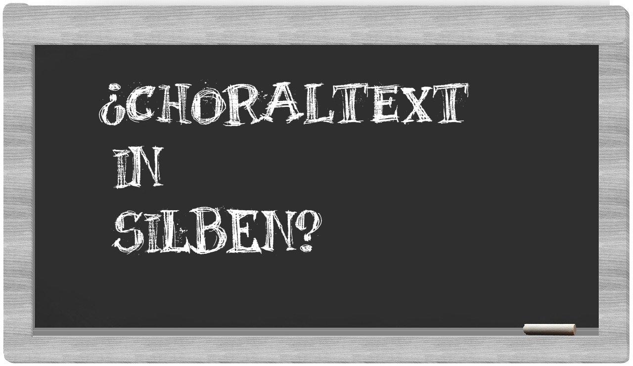 Choraltext in syllables