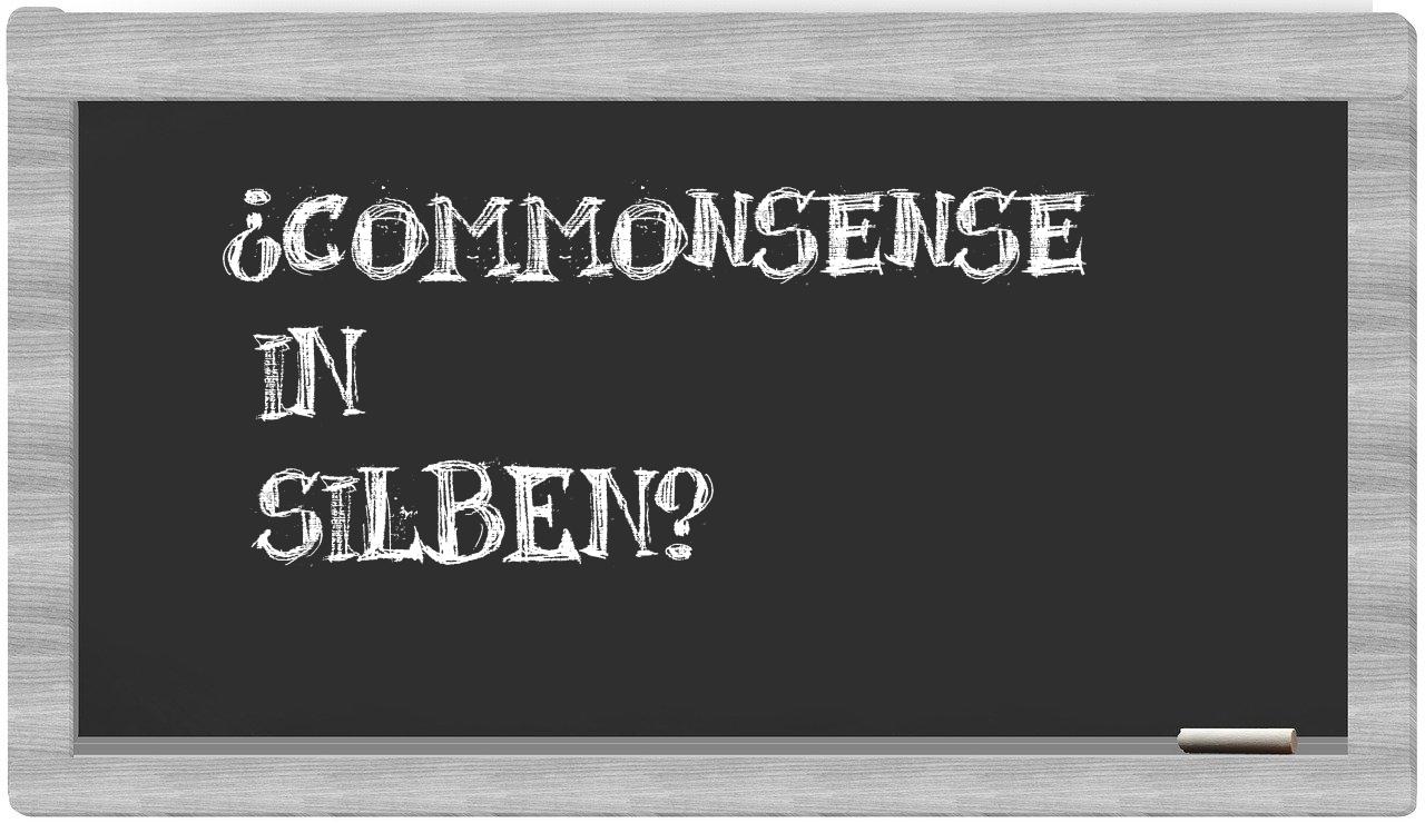 Commonsense in syllables