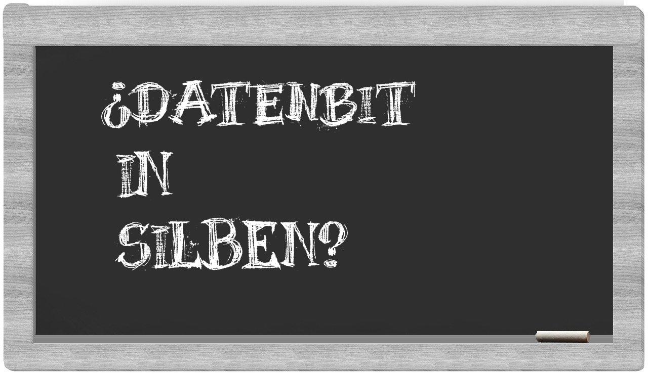 Datenbit in syllables