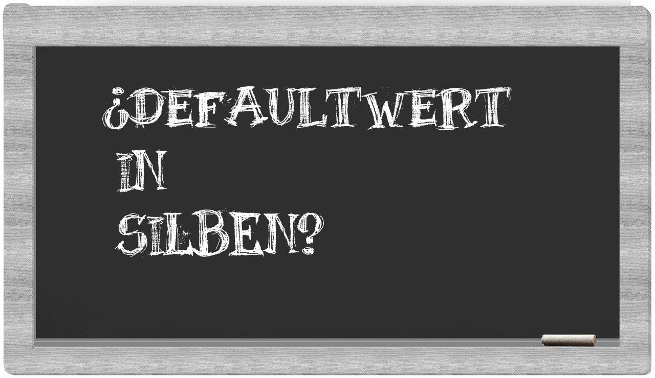 Defaultwert in syllables