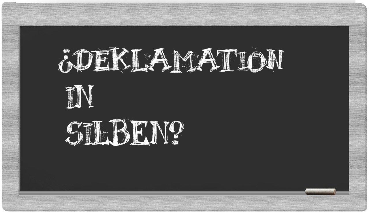 Deklamation in syllables