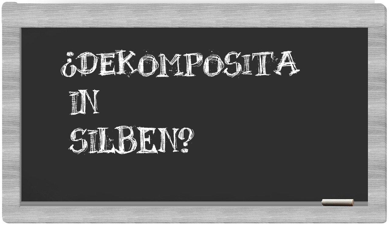 Dekomposita in syllables