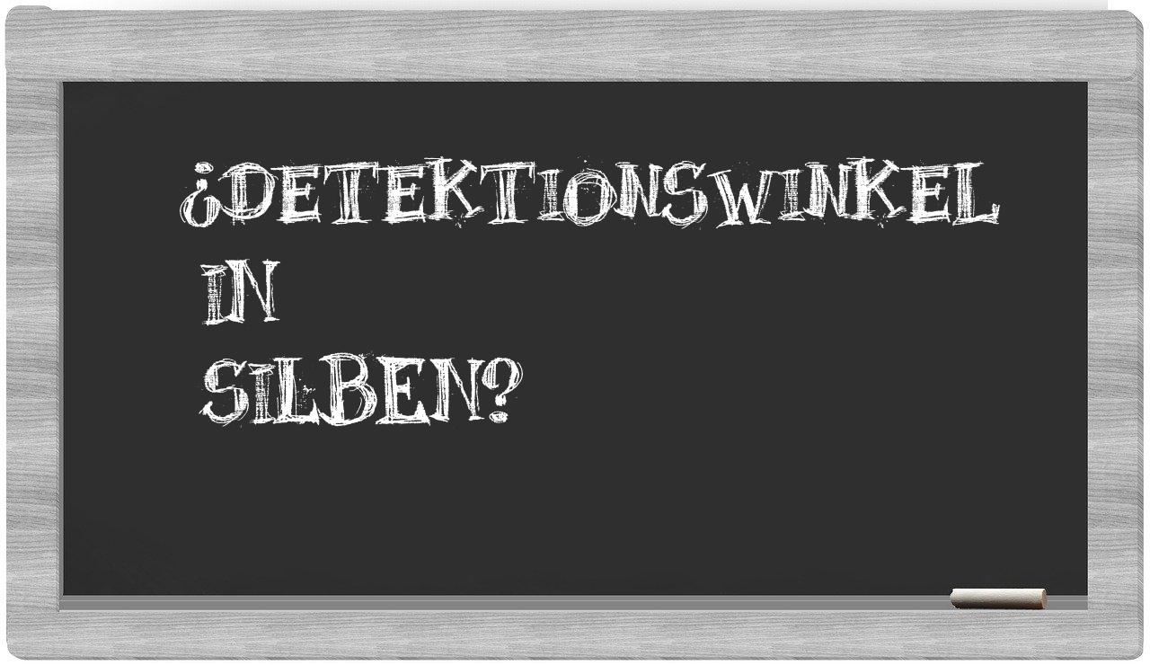 Detektionswinkel in syllables