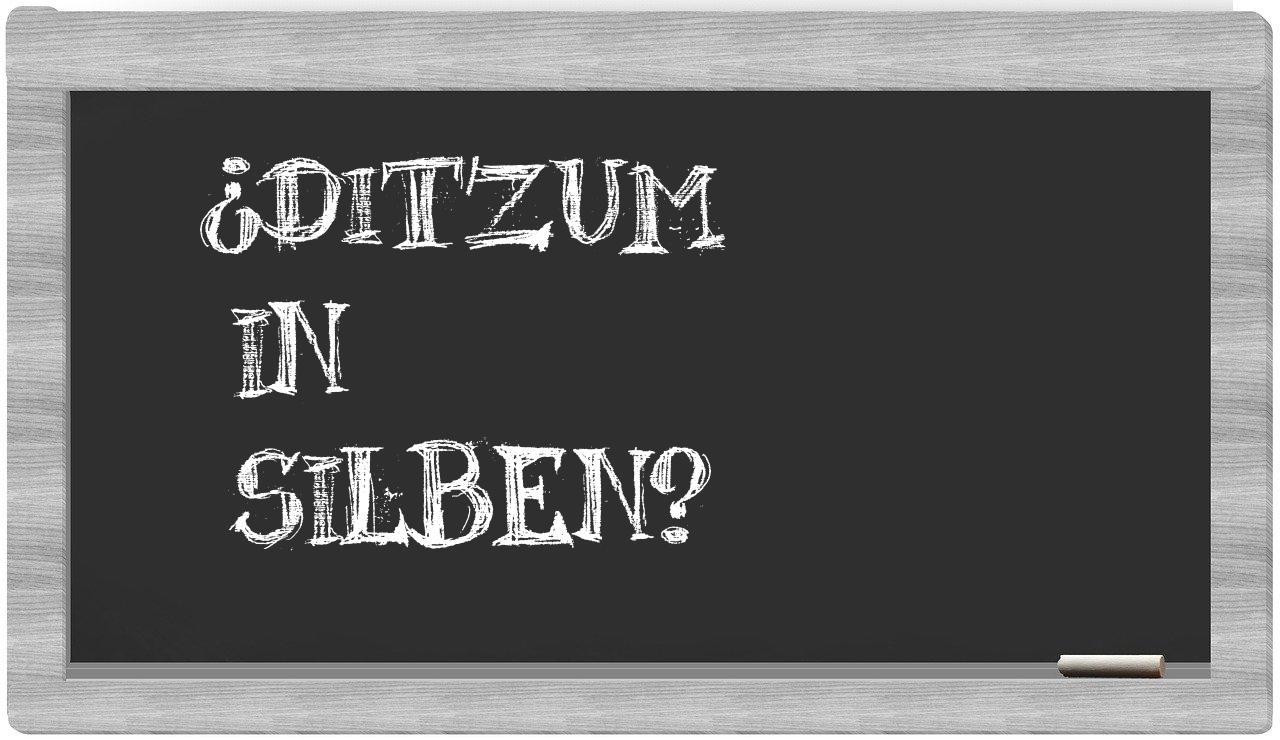 Ditzum in syllables