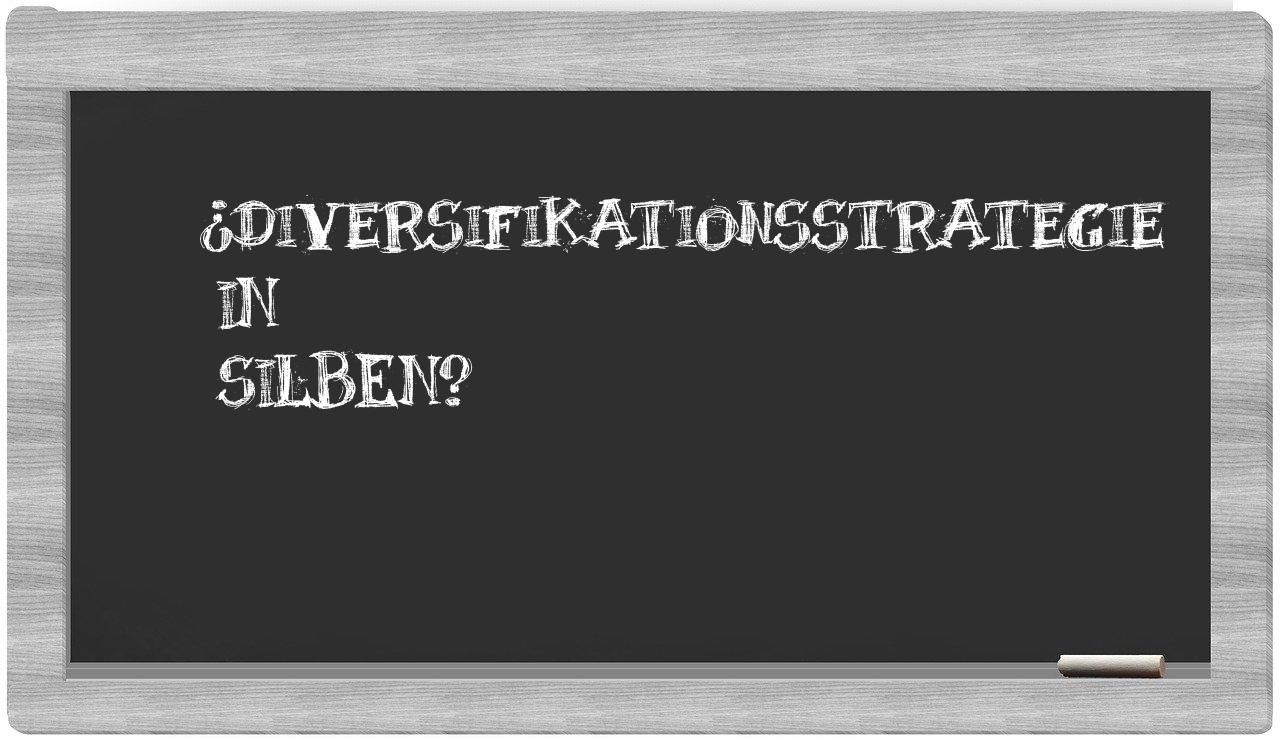 Diversifikationsstrategie in syllables