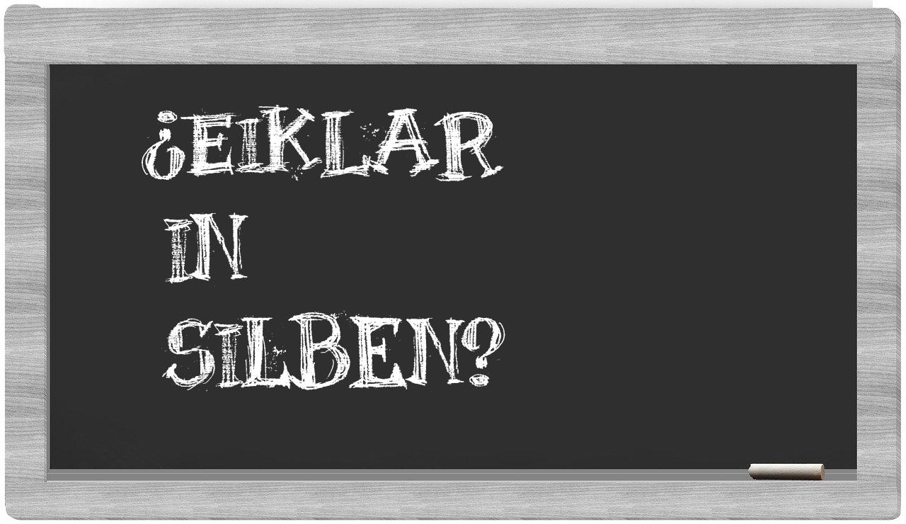 Eiklar in syllables