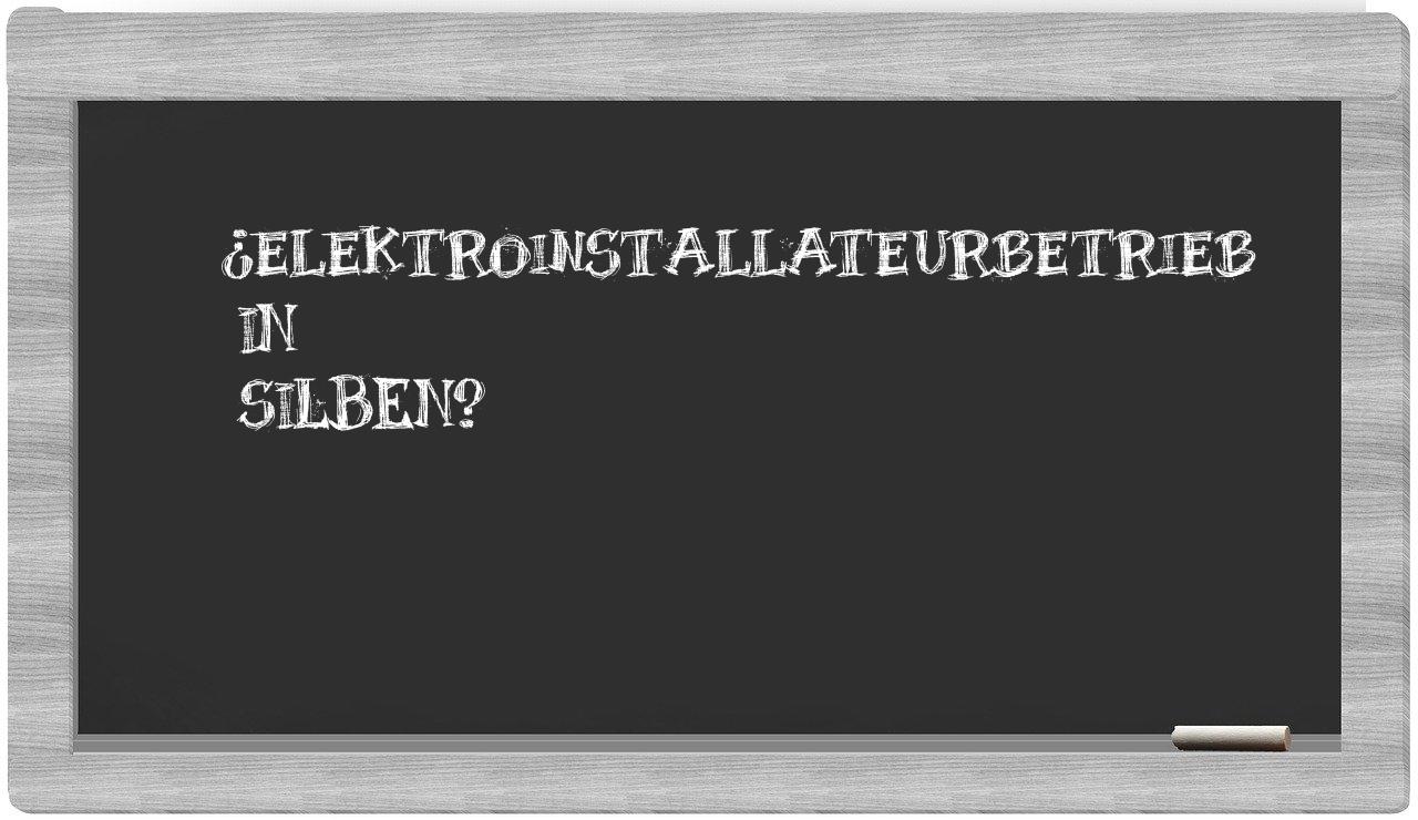Elektroinstallateurbetrieb in syllables