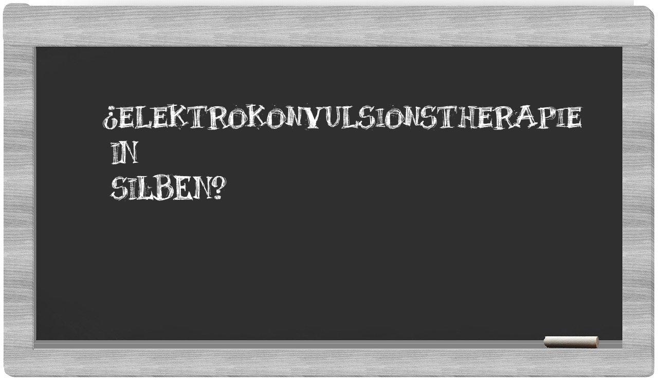 Elektrokonvulsionstherapie in syllables