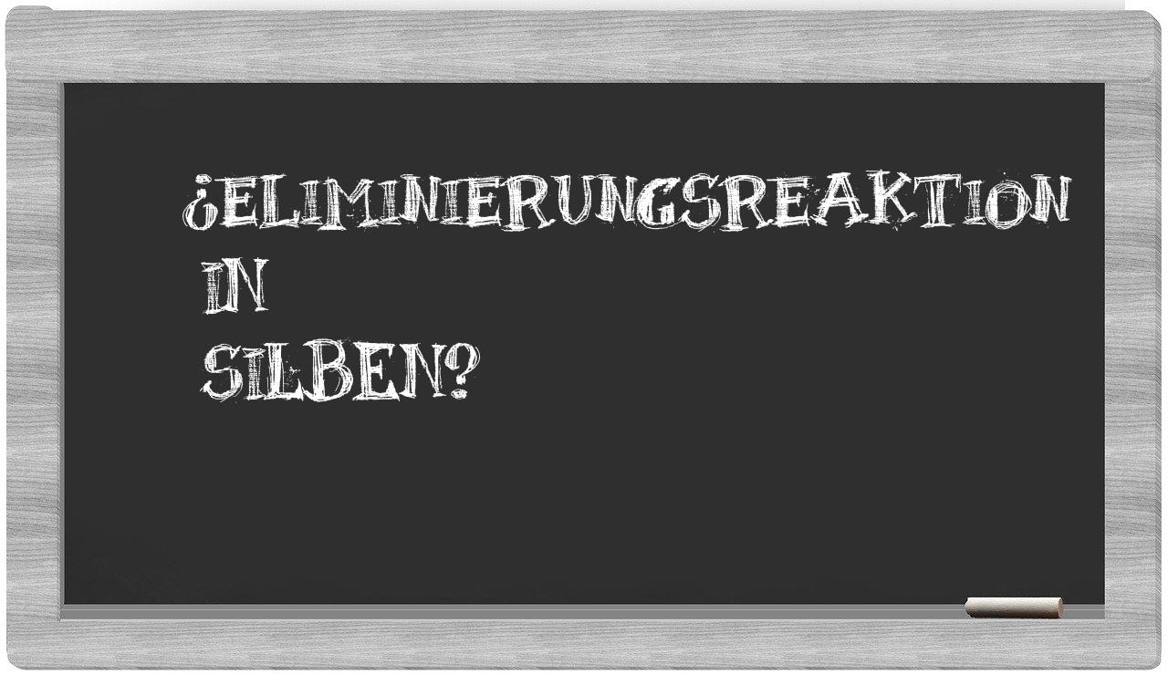 Eliminierungsreaktion in syllables