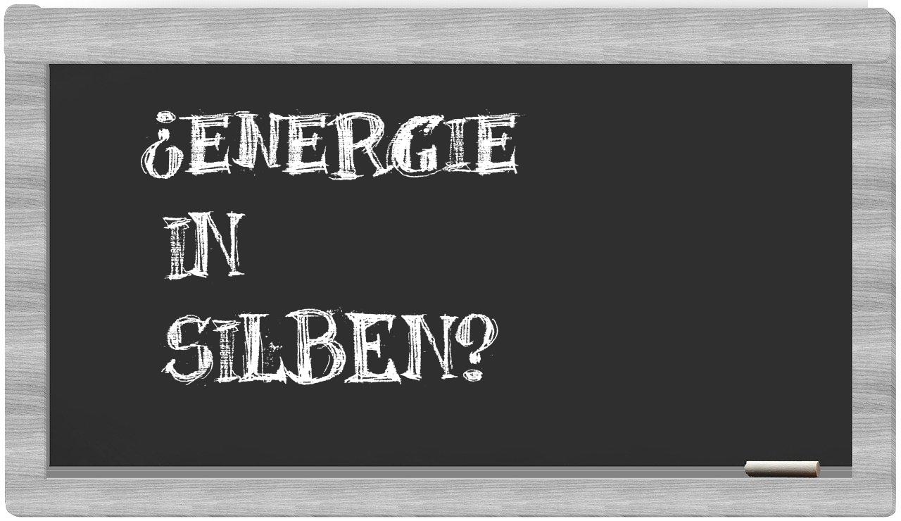 Energie in syllables