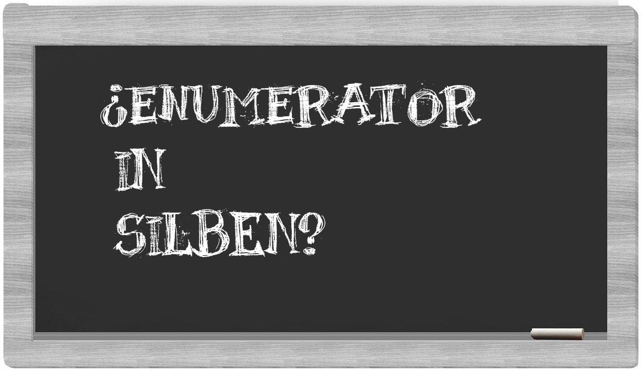 Enumerator in syllables
