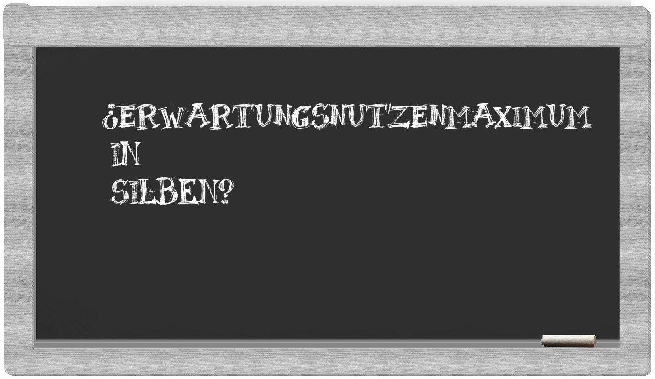 Erwartungsnutzenmaximum in syllables