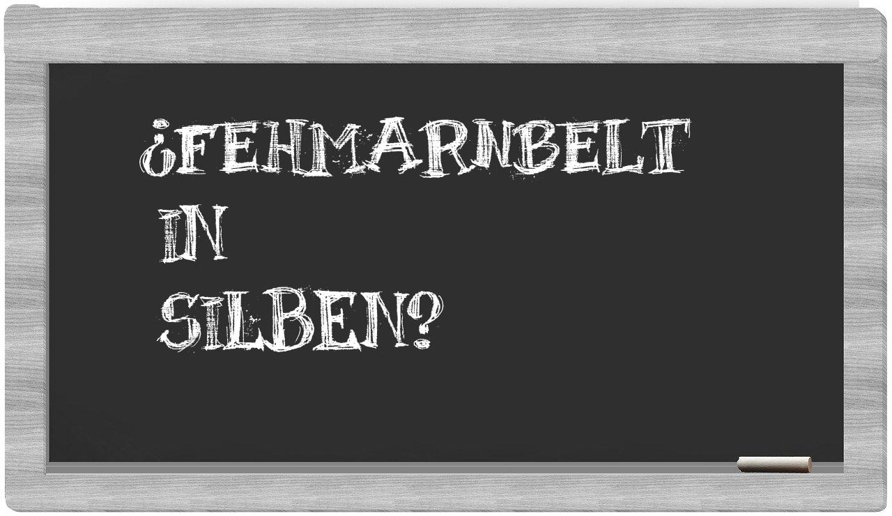 Fehmarnbelt in syllables
