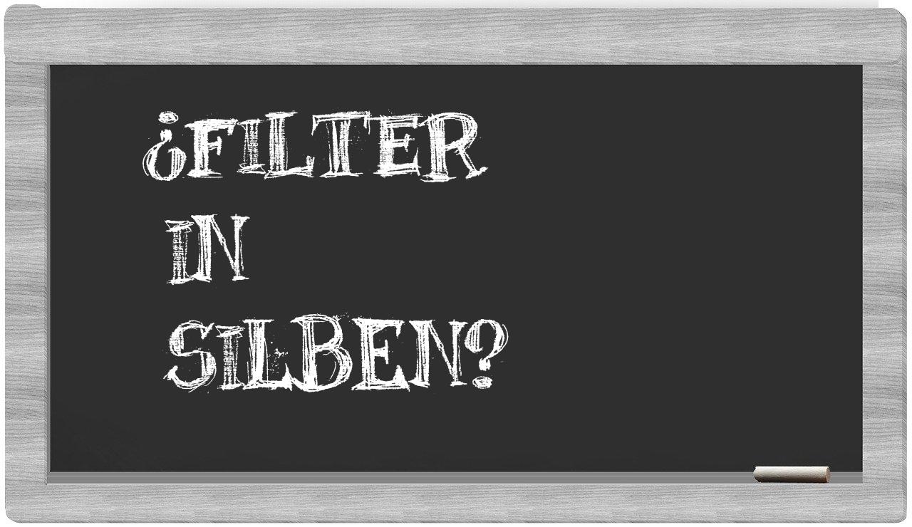 Filter in syllables