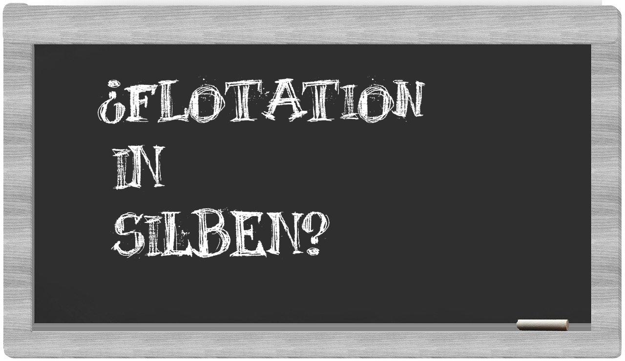Flotation in syllables