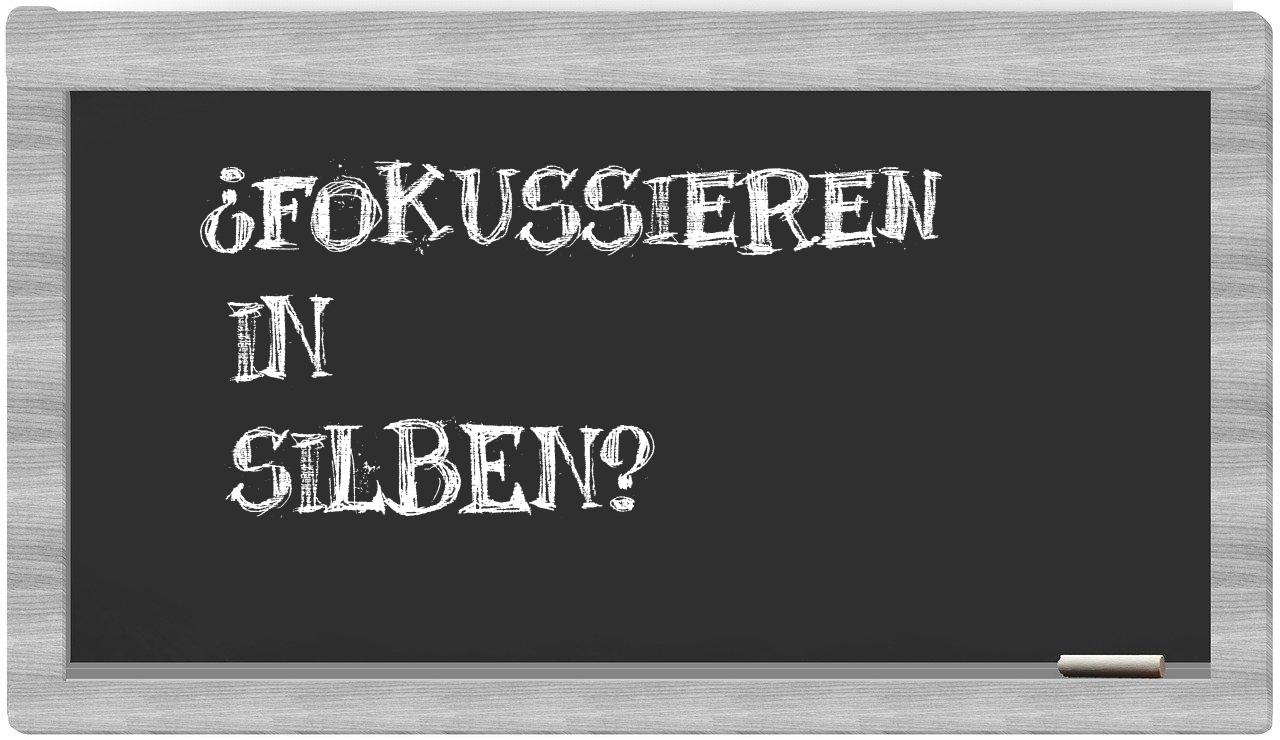 Fokussieren in syllables