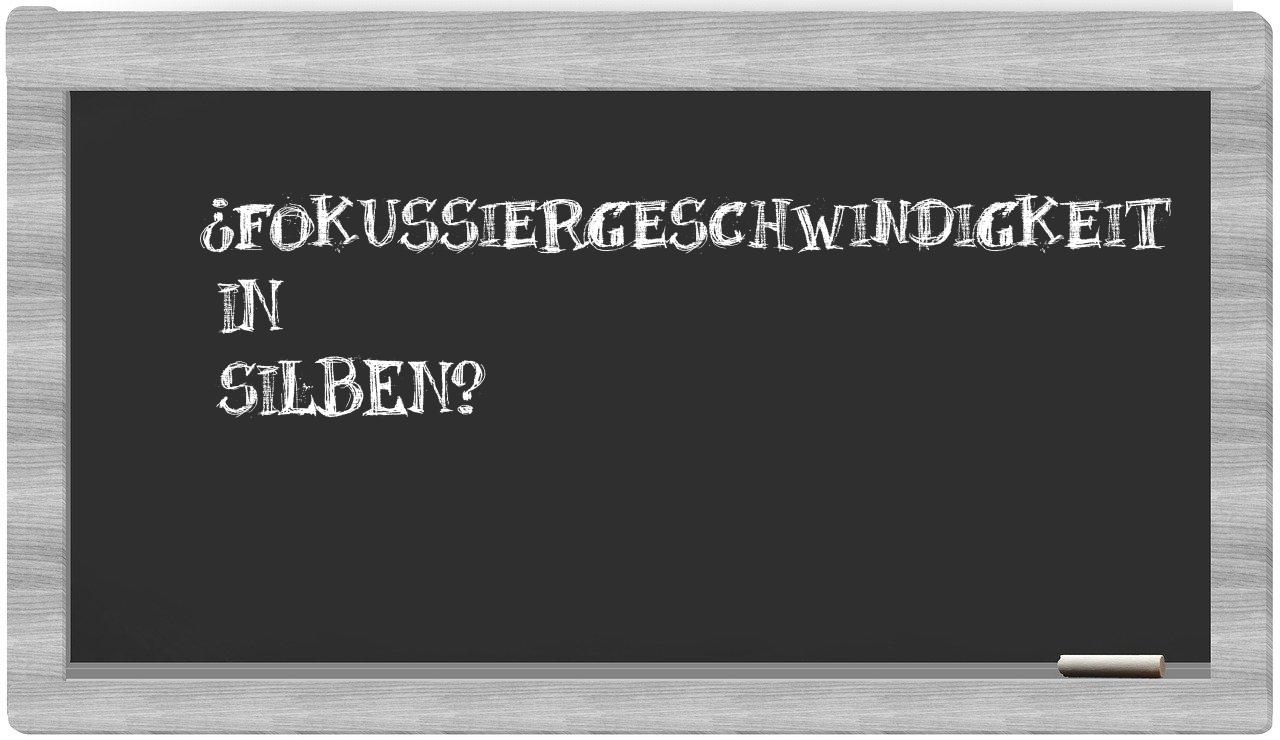 Fokussiergeschwindigkeit in syllables