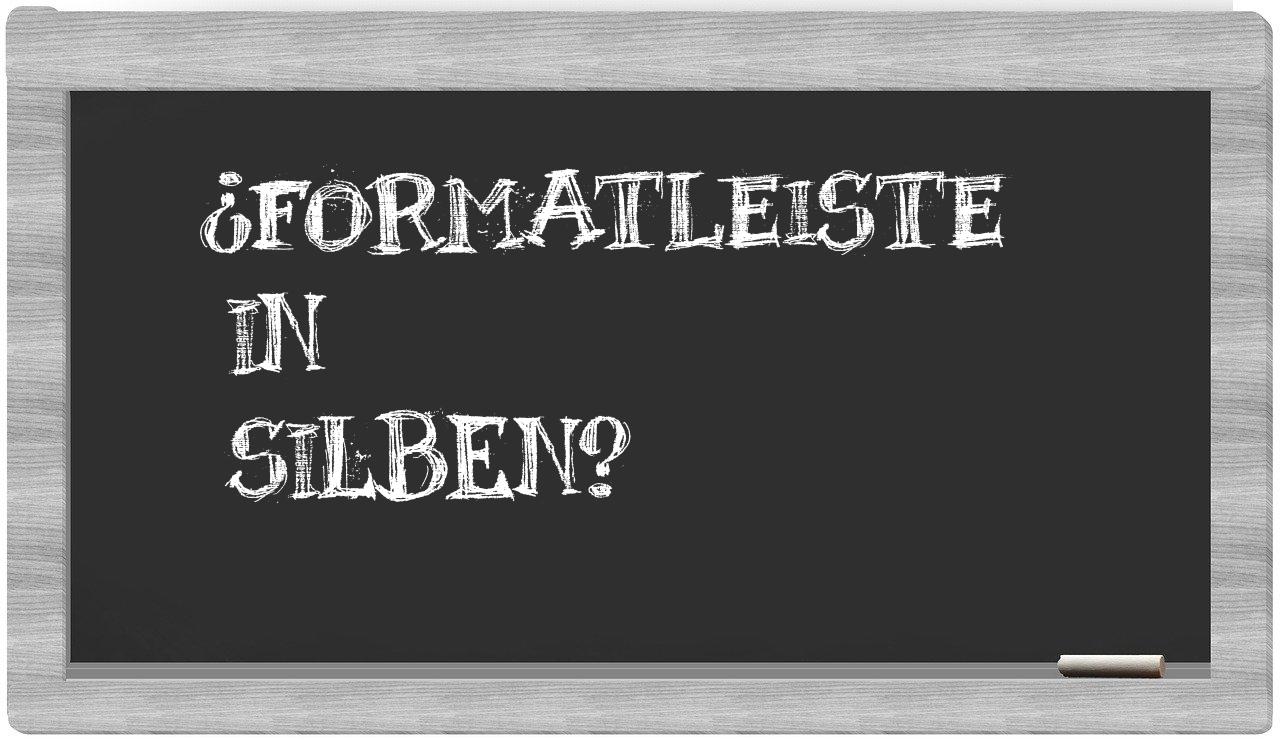 Formatleiste in syllables