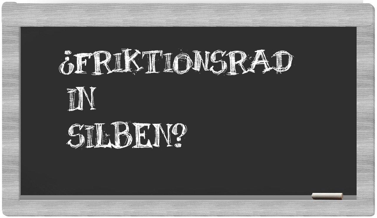 Friktionsrad in syllables