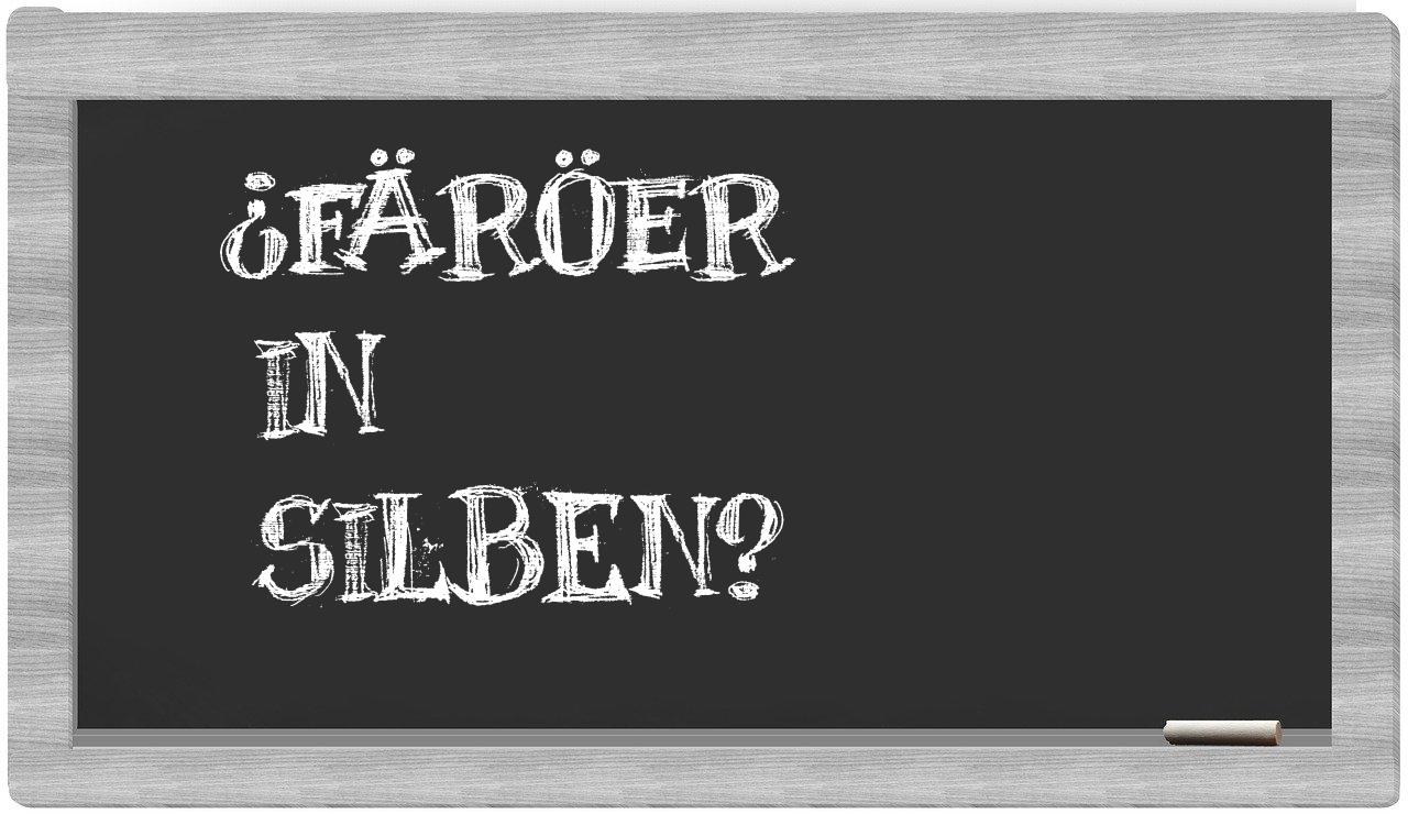 Färöer in syllables