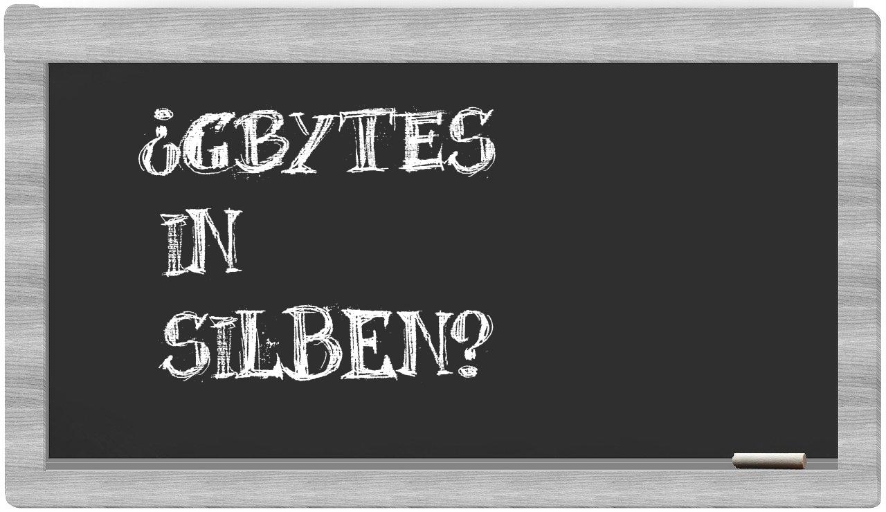 GBytes in syllables