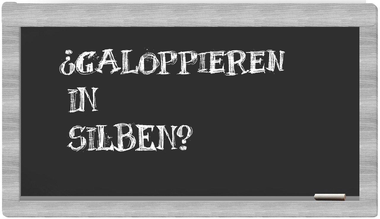 Galoppieren in syllables