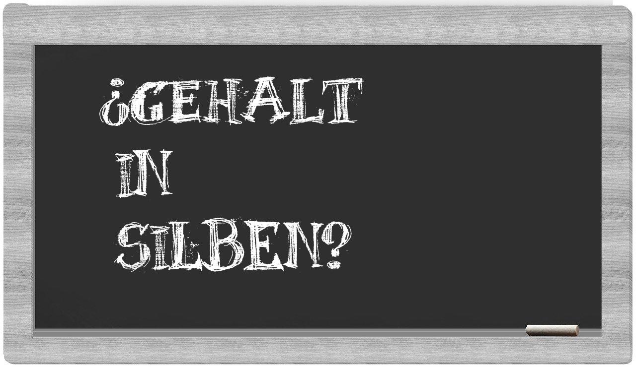 Gehalt in syllables