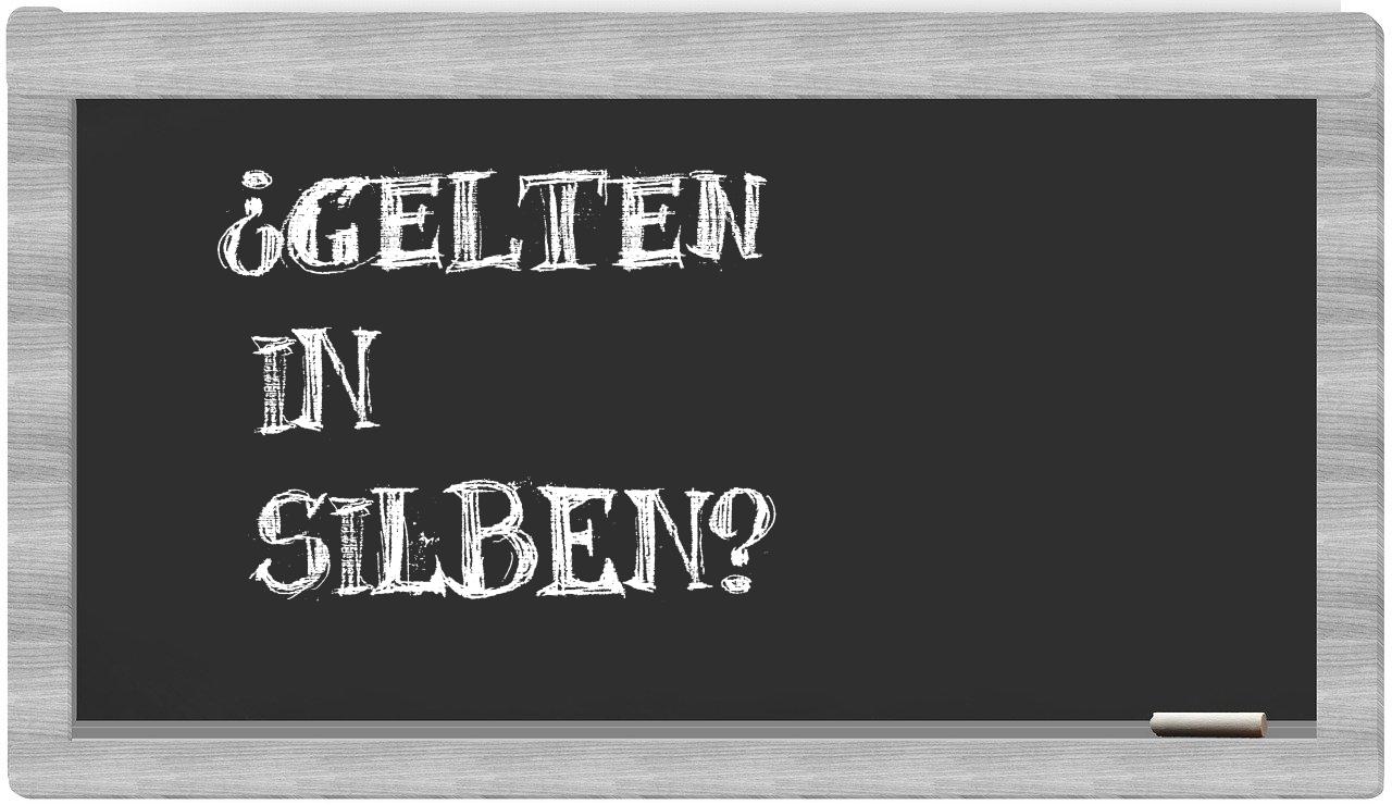 Gelten in syllables
