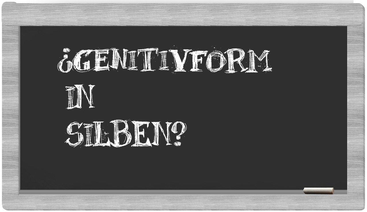 Genitivform in syllables