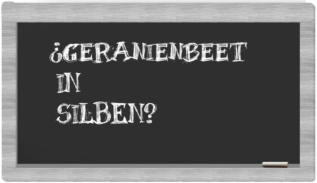 Geranienbeet in syllables