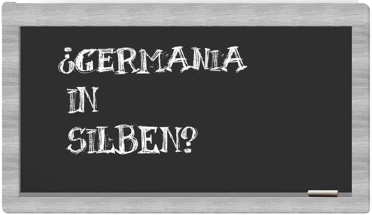 Germania in syllables