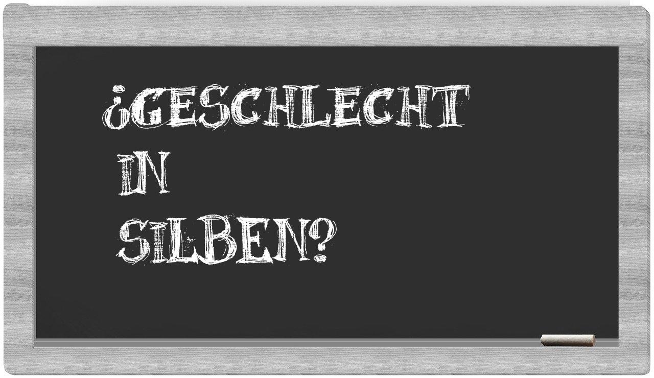 Geschlecht in syllables