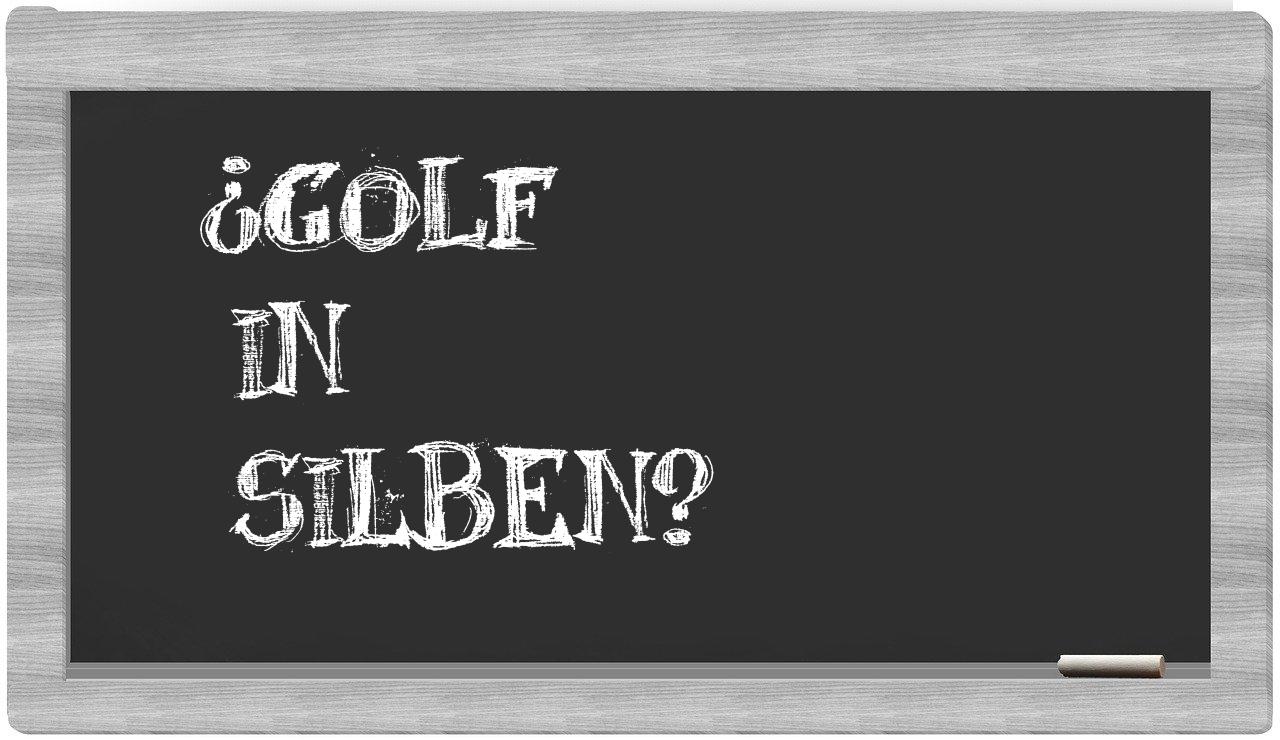 Golf in syllables