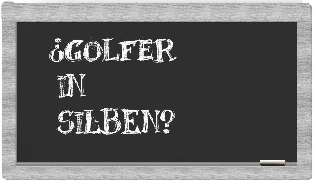 Golfer in syllables